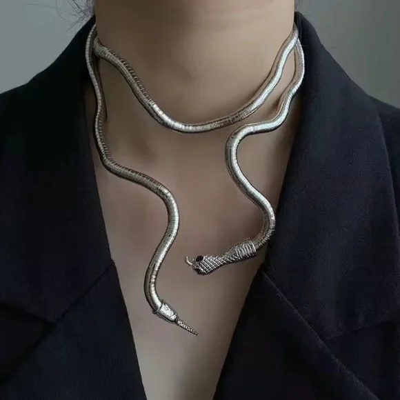 Silver Serpenti Snake Necklace-Bracelet Multifunctional - Picture 4 of 17